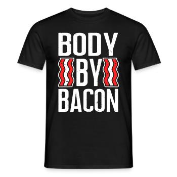 Body By Bacon - Men's T-Shirt - black - Front - AI Model Male 178 light (178cm)