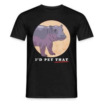 Hippopotame Bébé hippopotame Cadeau Hippopotame - T-shirt homme - noir - Devant - AI Model Male 178 light (178cm)