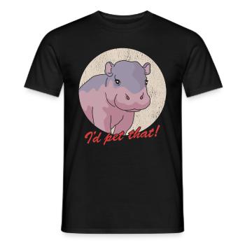 Hippopotame Bébé hippopotame Hippopotames Hippopotames Cadeau - T-shirt homme - noir - Devant - AI Model Male 178 light (178cm)