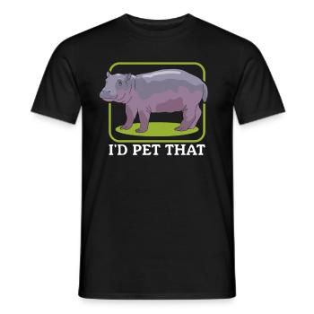 Hippopotame Bébé hippopotame Cadeau Hippopotame - T-shirt homme - noir - Devant - AI Model Male 178 light (178cm)
