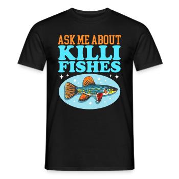 Killifish Egg-laying Toothcarp Gifts - Men's T-Shirt - black - Front - AI Model Male 178 light (178cm)