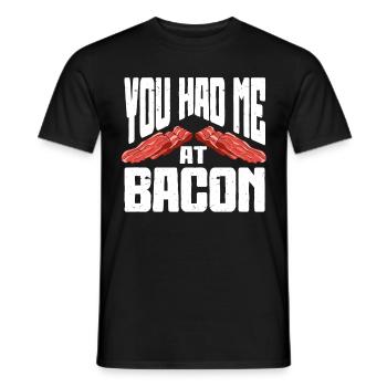 You Had Me At Bacon - Men's T-Shirt - black - Front - AI Model Male 178 light (178cm)