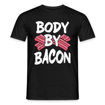 Body By Bacon - Men's T-Shirt - black - Front - AI Model Male 178 light (178cm)