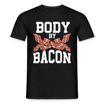 Body By Bacon - Men's T-Shirt - black - Front - AI Model Male 178 light (178cm)