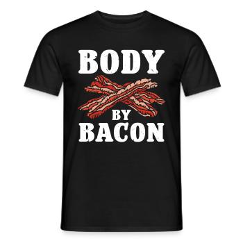 Body By Bacon - Men's T-Shirt - black - Front - AI Model Male 178 light (178cm)
