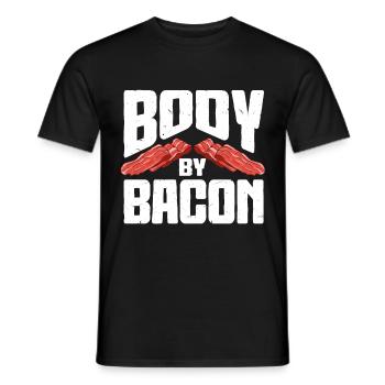 Body By Bacon - Men's T-Shirt - black - Front - AI Model Male 178 light (178cm)