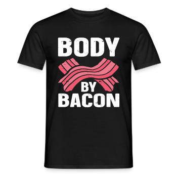 Body By Bacon - Men's T-Shirt - black - Front - AI Model Male 178 light (178cm)