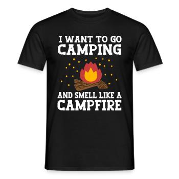Je veux faire du camping et sentir comme un feu de camp - T-shirt homme - noir - Devant - AI Model Male 178 light (178cm)