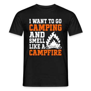 Je veux faire du camping et sentir comme un feu de camp - T-shirt homme - noir - Devant - AI Model Male 178 light (178cm)