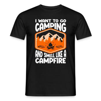 Je veux faire du camping et sentir comme un feu de camp - T-shirt homme - noir - Devant - AI Model Male 178 light (178cm)