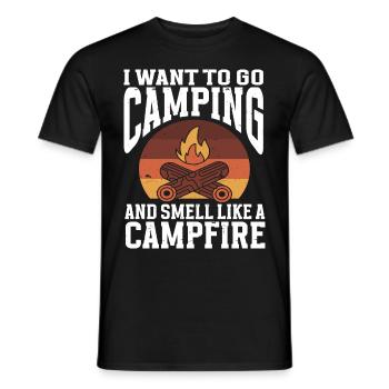 Je veux faire du camping et sentir comme un feu de camp - T-shirt homme - noir - Devant - AI Model Male 178 light (178cm)