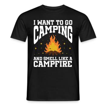 Je veux faire du camping et sentir comme un feu de camp - T-shirt homme - noir - Devant - AI Model Male 178 light (178cm)