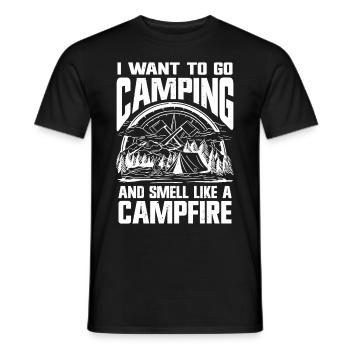 Je veux faire du camping et sentir comme un feu de camp - T-shirt homme - noir - Devant - AI Model Male 178 light (178cm)