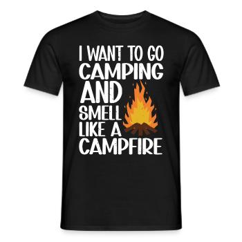 Je veux faire du camping et sentir comme un feu de camp - T-shirt homme - noir - Devant - AI Model Male 178 light (178cm)