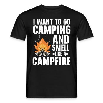 Je veux faire du camping et sentir comme un feu de camp - T-shirt homme - noir - Devant - AI Model Male 178 light (178cm)