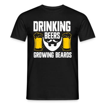 Boire Des Bières Et Laisser Pousser Des Barbes, Drôle De Barbe - T-shirt homme - noir - Devant - AI Model Male 178 light (178cm)