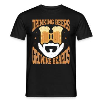Boire Des Bières Et Laisser Pousser Des Barbes, Drôle De Barbe - T-shirt homme - noir - Devant - AI Model Male 178 light (178cm)