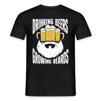 Boire Des Bières Et Laisser Pousser Des Barbes, Drôle De Barbe - T-shirt homme - noir - Devant - AI Model Male 178 light (178cm)