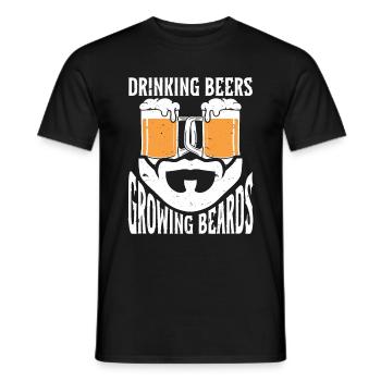 Boire Des Bières Et Laisser Pousser Des Barbes, Drôle De Barbe - T-shirt homme - noir - Devant - AI Model Male 178 light (178cm)