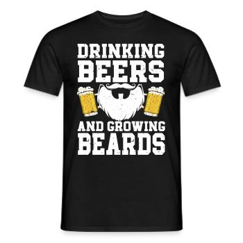 Boire Des Bières Et Laisser Pousser Des Barbes, Drôle De Barbe - T-shirt homme - noir - Devant - AI Model Male 178 light (178cm)