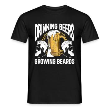 Boire Des Bières Et Laisser Pousser Des Barbes, Drôle De Barbe - T-shirt homme - noir - Devant - AI Model Male 178 light (178cm)