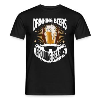Boire Des Bières Et Laisser Pousser Des Barbes, Drôle De Barbe - T-shirt homme - noir - Devant - AI Model Male 178 light (178cm)
