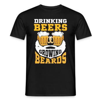 Boire Des Bières Et Laisser Pousser Des Barbes, Drôle De Barbe - T-shirt homme - noir - Devant - AI Model Male 178 light (178cm)