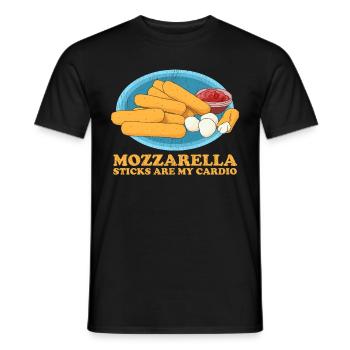 Mozzarella Sticks Cheese Lover Gift - Men's T-Shirt - black - Front - AI Model Male 178 light (178cm)