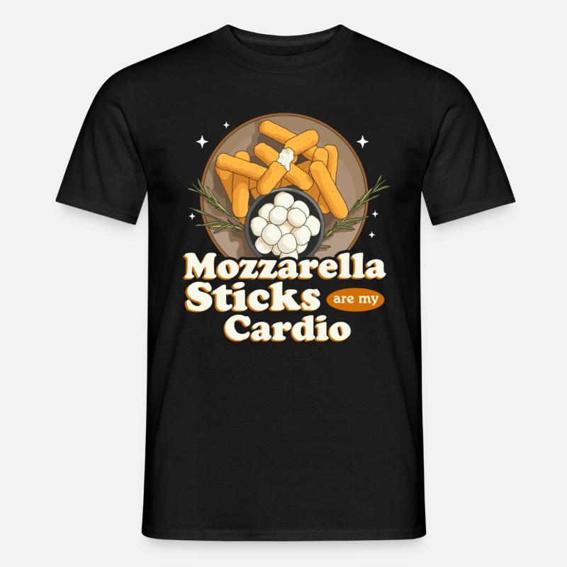 Mozzarella Sticks Käseliebhaber Geschenk - Männer T-Shirt - Schwarz