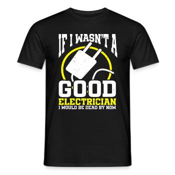 Électricien - T-shirt homme - noir - Devant - AI Model Male 178 light (178cm)