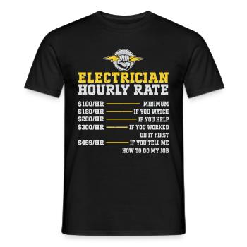 Électricien - T-shirt homme - noir - Devant - AI Model Male 178 light (178cm)