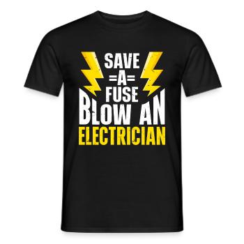 Électricien - T-shirt homme - noir - Devant - AI Model Male 178 light (178cm)