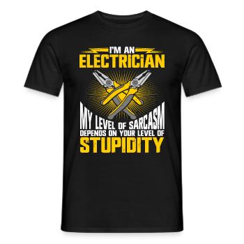 Electrician - Männer T-Shirt - Schwarz - Vorne - AI Model Male 178 light (178cm)