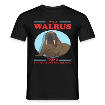 Walross Walroß Walrus Walrosse Geschenk - Männer T-Shirt - Schwarz - Vorne - AI Model Male 178 light (178cm)