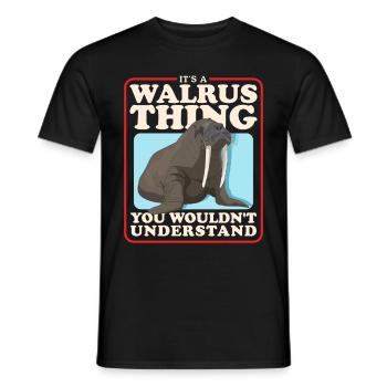 Walross Walrus Walrosse Walroß Geschenk - Männer T-Shirt - Schwarz - Vorne - AI Model Male 178 light (178cm)