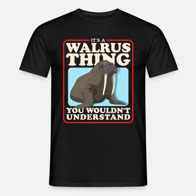 Walross Walrus Walrosse Walroß Geschenk - Männer T-Shirt - Schwarz