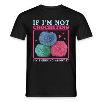 Crochet Crochet Crochet Crochet Fil Cadeau - T-shirt homme - noir - Devant - AI Model Male 178 light (178cm)
