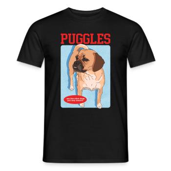 Puggle Dog Owner Dog Owner Gift - Men's T-Shirt - black - Front - AI Model Male 178 light (178cm)