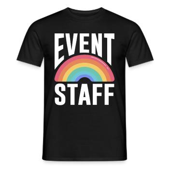 Event Staff Front Design Party Crew Pride LGBT - Männer T-Shirt - Schwarz - Vorne - AI Model Male 178 light (178cm)
