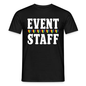 Event Staff Front Design Party Crew Pride LGBT - Männer T-Shirt - Schwarz - Vorne - AI Model Male 178 light (178cm)