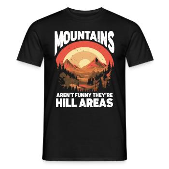 Les montagnes ne sont pas drôles, ce sont des collines, des randonnées - T-shirt homme - noir - Devant - AI Model Male 178 light (178cm)
