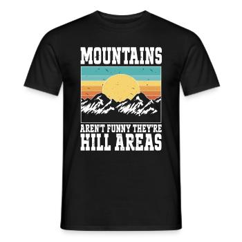 Les montagnes ne sont pas drôles, ce sont des collines, des randonnées - T-shirt homme - noir - Devant - AI Model Male 178 light (178cm)