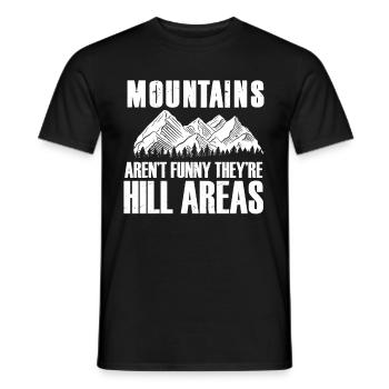 Les montagnes ne sont pas drôles, ce sont des collines, des randonnées - T-shirt homme - noir - Devant - AI Model Male 178 light (178cm)