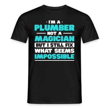 Drôle Je suis plombier - T-shirt homme - noir - Devant - AI Model Male 178 light (178cm)
