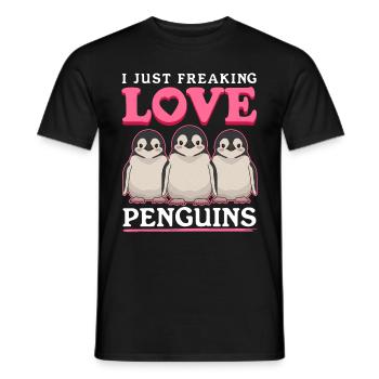 Pinguin lustige Baby Pinguine Geschenk - Männer T-Shirt - Schwarz - Vorne - AI Model Male 178 light (178cm)