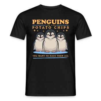 Penguin Baby Penguins Are Like Gift - Men's T-Shirt - black - Front - AI Model Male 178 light (178cm)