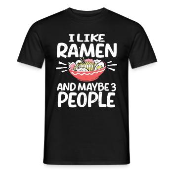 I Like Ramen And Maybe 3 People Chopsticks Noodle - Männer T-Shirt - Schwarz - Vorne - AI Model Male 178 light (178cm)