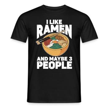 I Like Ramen And Maybe 3 People Chopsticks Noodle - Männer T-Shirt - Schwarz - Vorne - AI Model Male 178 light (178cm)