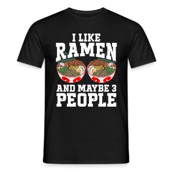 I Like Ramen And Maybe 3 People Chopsticks Noodle - Männer T-Shirt - Schwarz - Vorne - AI Model Male 178 light (178cm)