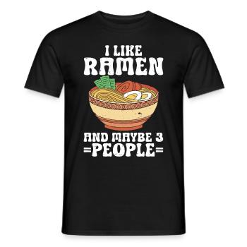 I Like Ramen And Maybe 3 People Chopsticks Noodle - Männer T-Shirt - Schwarz - Vorne - AI Model Male 178 light (178cm)